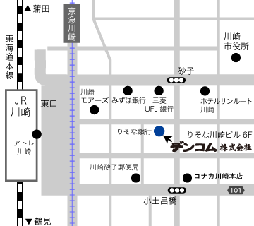 デンコム本社所在地（地図）